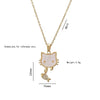 Wholesale Jewelry Kitten Eating Fish Pendant Copper Titanium Steel Cross Chain Electroplated Animals Zodiac Style Women's