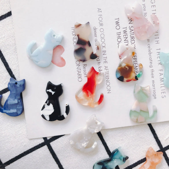 Wholesale Jewelry Kitten Plastic Resin Epoxy Handmade Earrings Pendant Accessories
