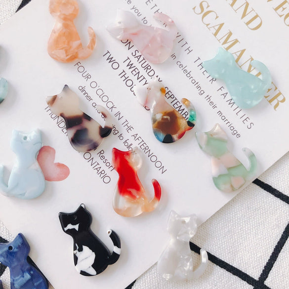 Wholesale Jewelry Kitten Plastic Resin Epoxy Handmade Earrings Pendant Accessories