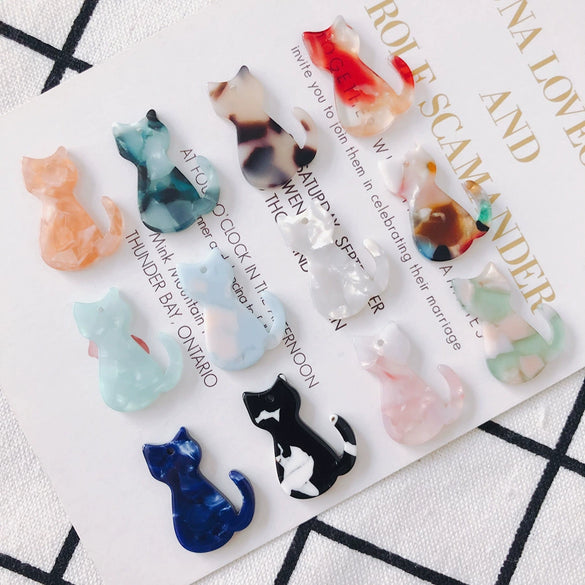 Wholesale Jewelry Kitten Plastic Resin Epoxy Handmade Earrings Pendant Accessories