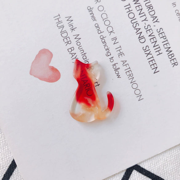 Wholesale Jewelry Kitten Plastic Resin Epoxy Handmade Earrings Pendant Accessories