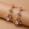 Wholesale Jewelry Lady Geometric Alloy Artificial Diamond Inlay Drop Earrings