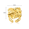 Wholesale Jewelry Lava Pleated Hammer Pattern Stainless Steel Ring With Geometric Wave Design And Electroplating Treatment Unisex
