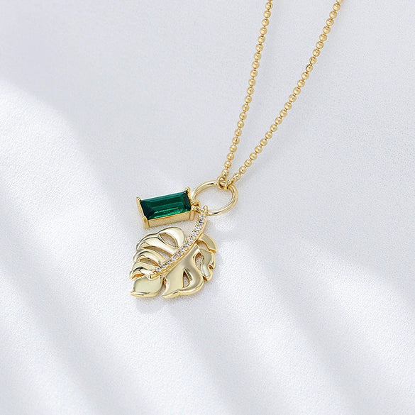 Wholesale Jewelry Leaf Pattern 925 Sterling Silver Pendant Necklace For Women