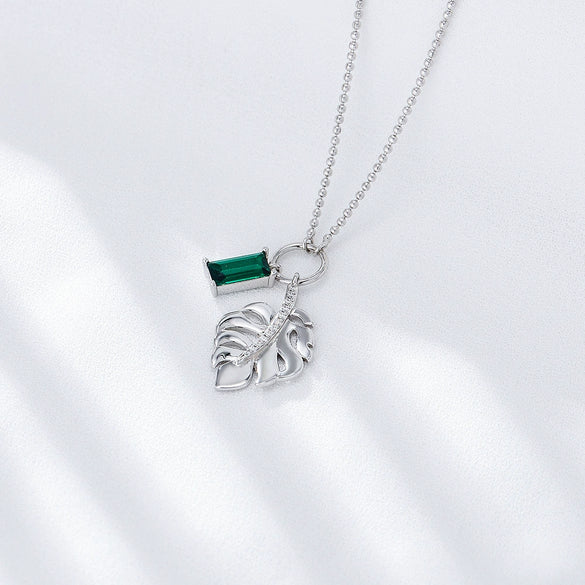 Wholesale Jewelry Leaf Pattern 925 Sterling Silver Pendant Necklace For Women