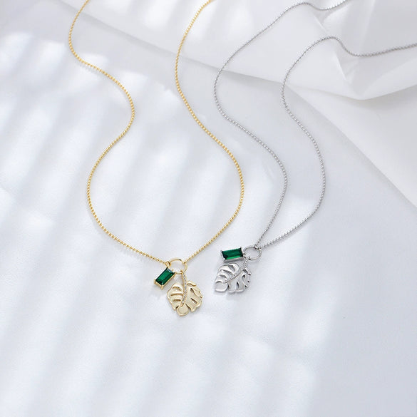 Wholesale Jewelry Leaf Pattern 925 Sterling Silver Pendant Necklace For Women