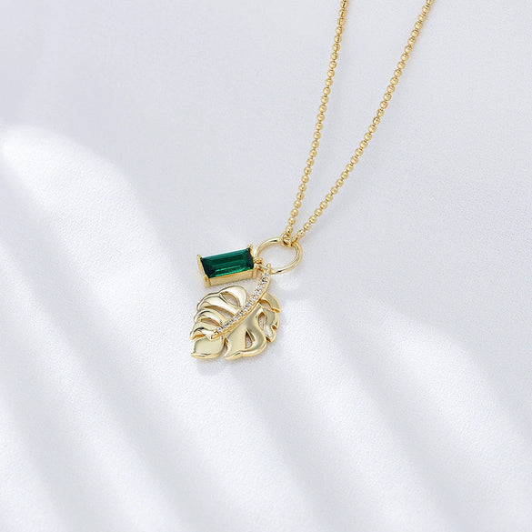 Wholesale Jewelry Leaf Pattern 925 Sterling Silver Pendant Necklace For Women
