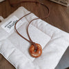 Wholesale Jewelry Leather Geometric Hand Knitted Croissant Smiley Face Bread Pendant Clavicle Chain