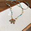 Wholesale Jewelry Leather Geometric Hand Knitted Croissant Smiley Face Bread Pendant Clavicle Chain
