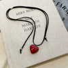 Wholesale Jewelry Leather Geometric Hand Knitted Croissant Smiley Face Bread Pendant Clavicle Chain