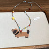Wholesale Jewelry Leather Geometric Hand Knitted Croissant Smiley Face Bread Pendant Clavicle Chain