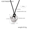 Wholesale Jewelry Leather Rope Adjustable Necklace Heavy Industry Geometric Design Titanium Steel Pvd Plated With 18K Gold For Women