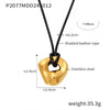 Wholesale Jewelry Leather Rope Adjustable Necklace Heavy Industry Geometric Design Titanium Steel Pvd Plated With 18K Gold For Women