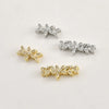 Wholesale Jewelry Leaves Zircon Flower Pendant Copper Electroplated Handmade Bracelet Necklace Accessories
