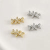 Wholesale Jewelry Leaves Zircon Flower Pendant Copper Electroplated Handmade Bracelet Necklace Accessories