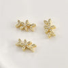 Wholesale Jewelry Leaves Zircon Flower Pendant Copper Electroplated Handmade Bracelet Necklace Accessories