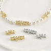 Wholesale Jewelry Leaves Zircon Flower Pendant Copper Electroplated Handmade Bracelet Necklace Accessories