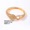 Wholesale Jewelry Leopard Print Copper Goldplated Bracelet Ring With Micro Inlaid Zircon Light Luxury Style