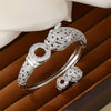 Wholesale Jewelry Leopard Print Copper Goldplated Bracelet Ring With Micro Inlaid Zircon Light Luxury Style
