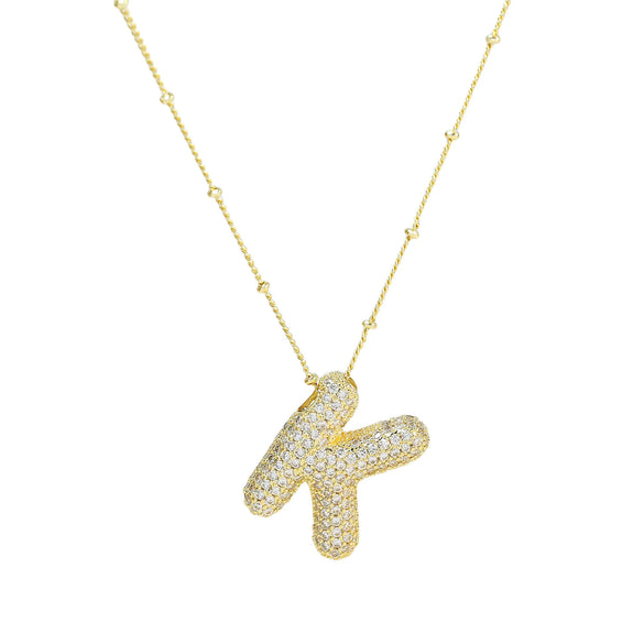 Wholesale Jewelry Letter Pendant Necklace Copper Brass Electroplating For Women