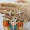 Wholesale Jewelry Letter Pendant Necklace Copper Brass Electroplating For Women