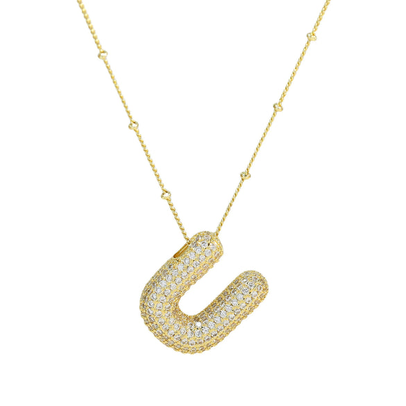Wholesale Jewelry Letter Pendant Necklace Copper Brass Electroplating For Women