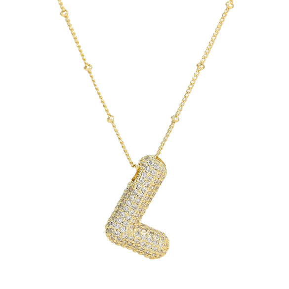 Wholesale Jewelry Letter Pendant Necklace Copper Brass Electroplating For Women