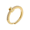 Wholesale Jewelry Letter Ring Copper Geometric Style 18K Gold Plated