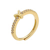 Wholesale Jewelry Letter Ring Copper Geometric Style 18K Gold Plated