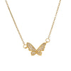 Wholesale Jewelry Light Luxury Animals Butterfly Copper Pendant Titanium Steel Cross Chain Necklace For Women