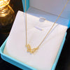 Wholesale Jewelry Light Luxury Animals Butterfly Copper Pendant Titanium Steel Cross Chain Necklace For Women