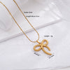 Wholesale Jewelry Light Luxury Bow Snake Bone Chain Pendant Necklace Titanium Stainless Steel Animal Zodiac Electroplated For Women