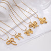 Wholesale Jewelry Light Luxury Bow Snake Bone Chain Pendant Necklace Titanium Stainless Steel Animal Zodiac Electroplated For Women