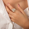 Wholesale Jewelry Light Luxury Copper Heart Shaped Inlaid Color Zircon Ring For Women