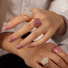 Wholesale Jewelry Light Luxury Copper Heart Shaped Inlaid Color Zircon Ring For Women