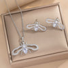 Wholesale Jewelry Light Luxury Copper Zircon Earrings Necklace Set With Real Gold Plated And Cartoon Characters Design