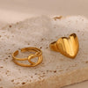 Wholesale Jewelry Light Luxury Electroplated Stainless Steel Heartshaped Ring For Women