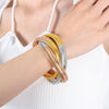 Wholesale Jewelry Light Luxury Fashion Gold Plated 316L Stainless Steel Snake Shaped Winding Elastic Bracelet For Women