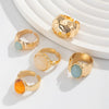 Wholesale Jewelry Light Luxury Geometric Alloy And Acrylic Drill Ring With Electroplating