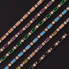 Wholesale Jewelry Light Luxury Geometric Copper 18K Electroplated Rectangular Horizontal Claw Chain Threepiece Set For Women