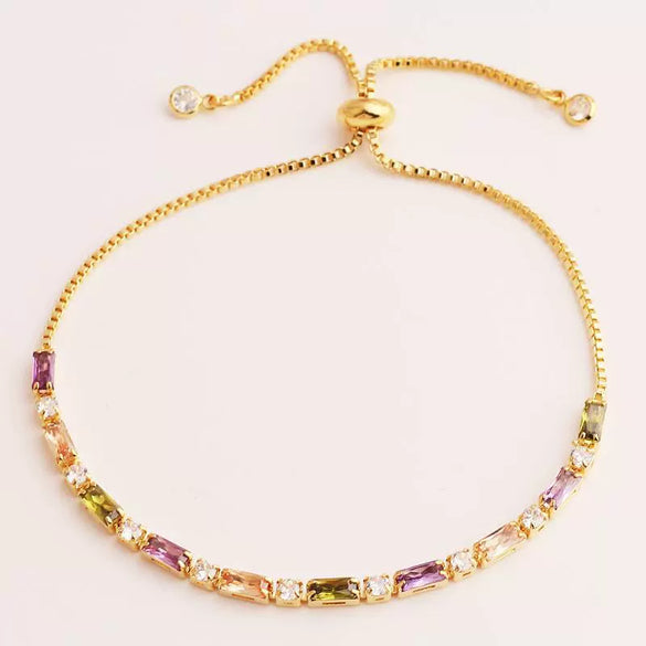 Wholesale Jewelry Light Luxury Geometric Copper 18K Electroplated Rectangular Horizontal Claw Chain Threepiece Set For Women