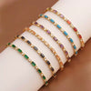 Wholesale Jewelry Light Luxury Geometric Copper 18K Electroplated Rectangular Horizontal Claw Chain Threepiece Set For Women