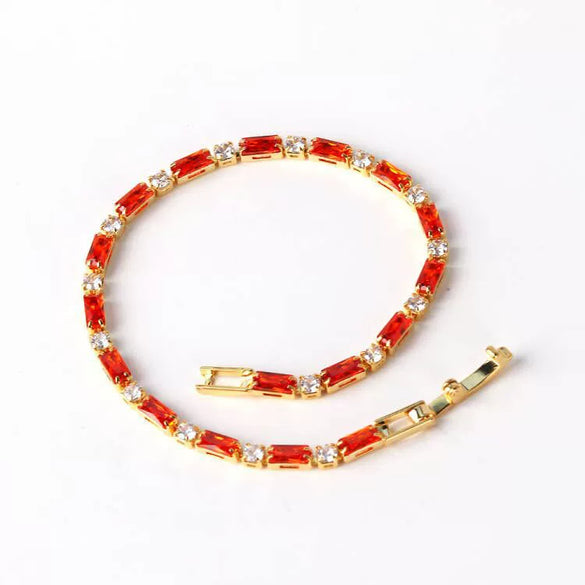 Wholesale Jewelry Light Luxury Geometric Copper 18K Electroplated Rectangular Horizontal Claw Chain Threepiece Set For Women