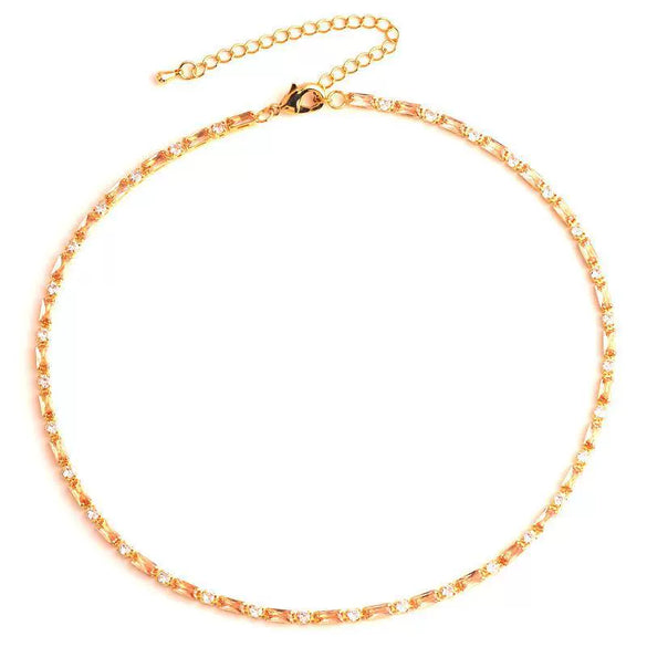 Wholesale Jewelry Light Luxury Geometric Copper 18K Electroplated Rectangular Horizontal Claw Chain Threepiece Set For Women