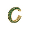 Wholesale Jewelry Light Luxury Geometric Copper 18K Goldplated Microinlaid Colored Diamond Ear Bone Clip Earrings