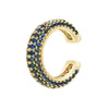 Wholesale Jewelry Light Luxury Geometric Copper 18K Goldplated Microinlaid Colored Diamond Ear Bone Clip Earrings