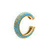 Wholesale Jewelry Light Luxury Geometric Copper 18K Goldplated Microinlaid Colored Diamond Ear Bone Clip Earrings