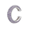 Wholesale Jewelry Light Luxury Geometric Copper 18K Goldplated Microinlaid Colored Diamond Ear Bone Clip Earrings