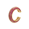 Wholesale Jewelry Light Luxury Geometric Copper 18K Goldplated Microinlaid Colored Diamond Ear Bone Clip Earrings