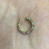 Wholesale Jewelry Light Luxury Geometric Copper 18K Goldplated Microinlaid Colored Diamond Ear Bone Clip Earrings